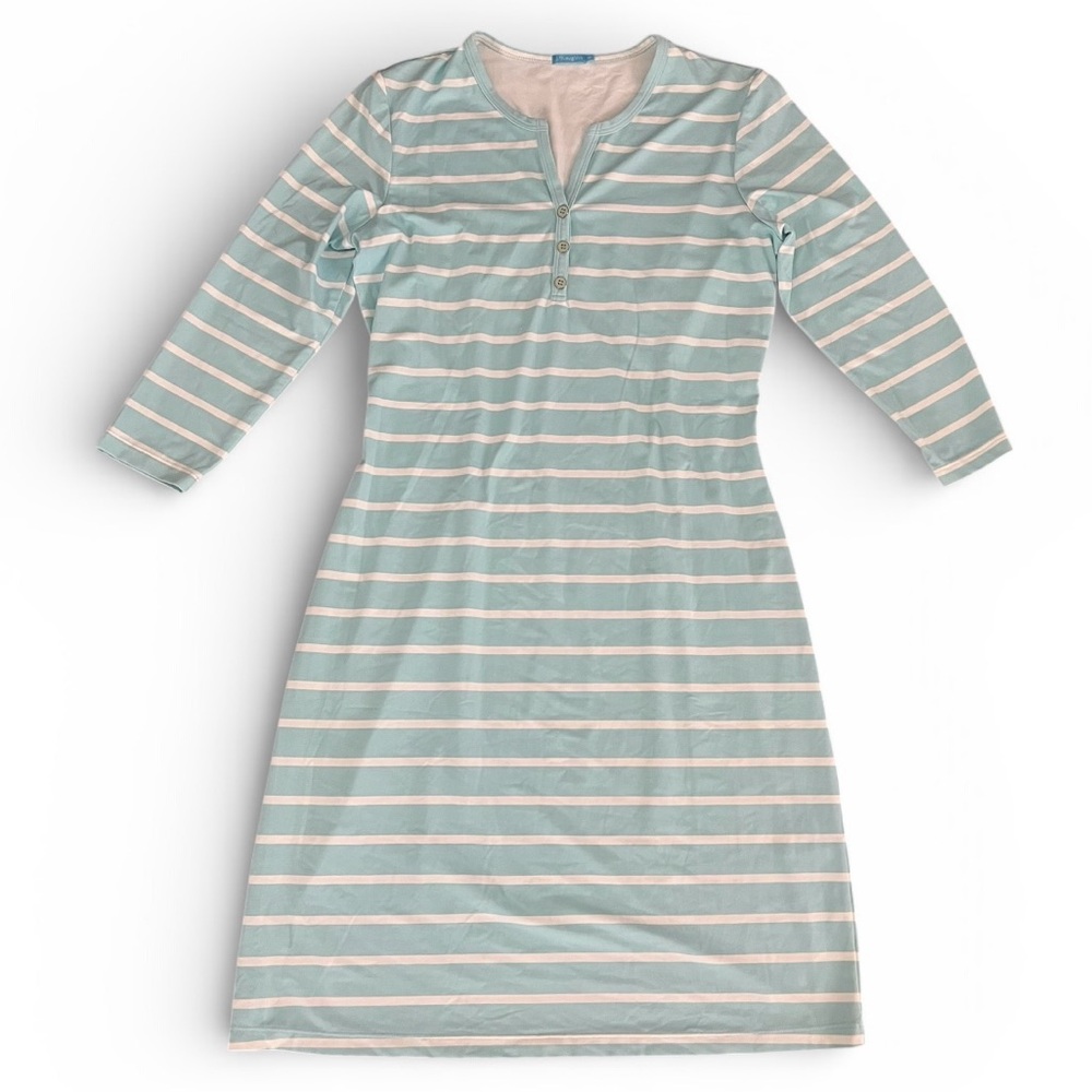 J. McLaughlin Striped Lynn Henley Sheath Catalina Cloth Dress Size: Medium